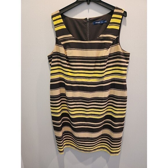 Eloquii Dresses & Skirts - Eloquii Striped Sheath Dress Sleeveless, neutral colors, plus size, Knee Length